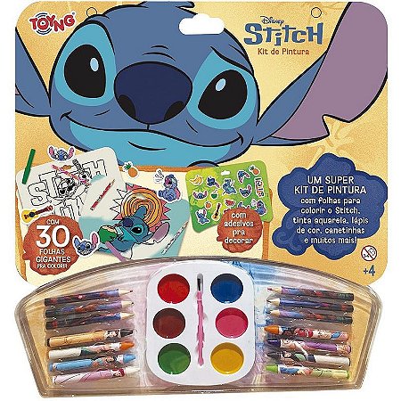 Kit De Atividades Para Colorir Stitch Com Livro E Materiais De Pintura