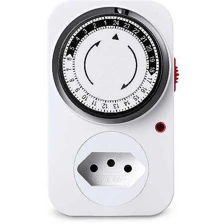 Timer Temporizador Analógico 10a 2p+t Com Aterramento