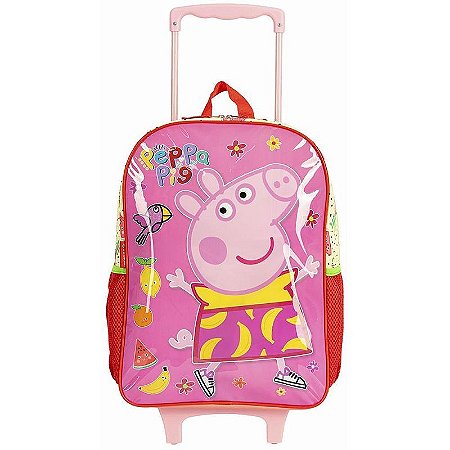 Mochila Infantil Com Rodinha Peppa Pig Fruits G 50cm