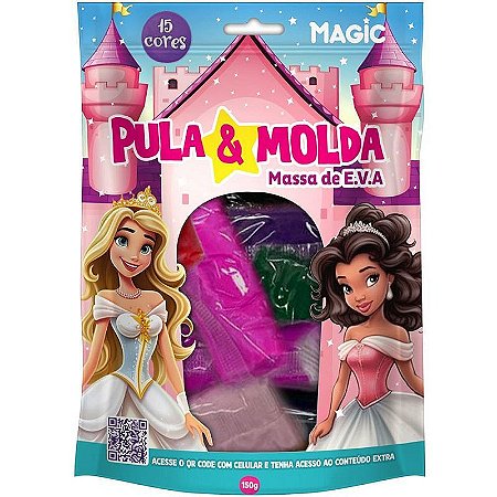 Massa Para Modelar Criativa Pula E Molda 150g Princesas Com 15 Cores