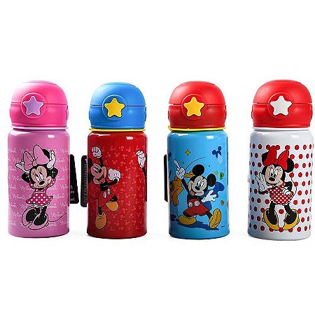 Garrafa De Alumínio Mickey/minnie 500ml Com Trava