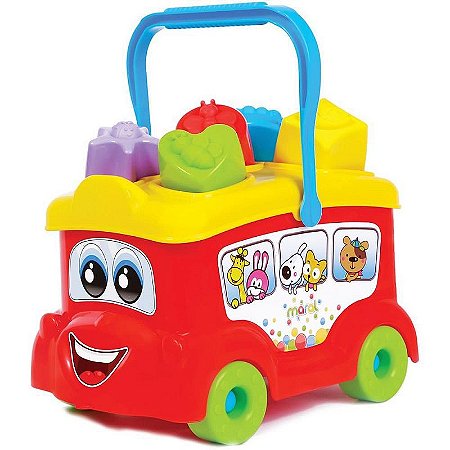 Brinquedo Educativo Baby Bus Com Cubinhos