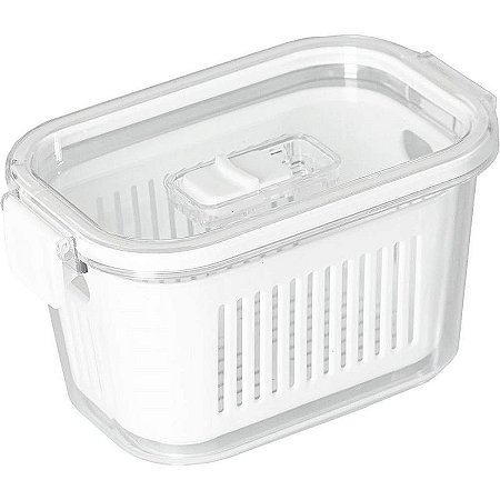 Pote Acrílico Hermético Slim 1780ml Branco