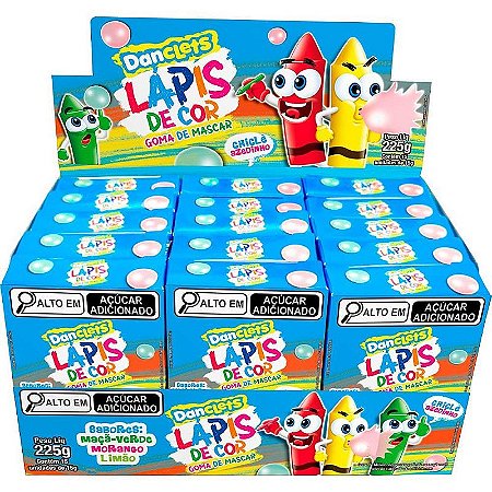 Doce Lápis De Cor Danclets Sabores Display Com 15
