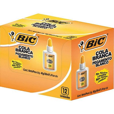 Cola Escolar Bic 40g Caixa Com 12 Unidades