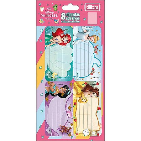 Etiqueta Escolar Decorada Princesas - 8 Etiquetas 100x208mm