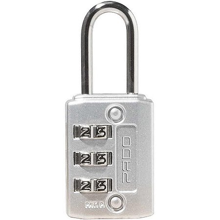 Cadeado Segredo Zamac Prata Sz 20 Com 3 Segredos