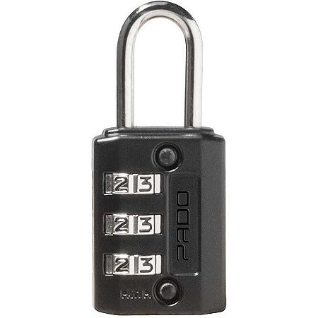 Cadeado Com Segredo Zamac Preto Sz 20 - 3 Segredos Numéricos
