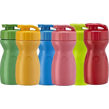 Garrafa Plástica Veneza Colorida 350ml Sortida Caixa Com 24