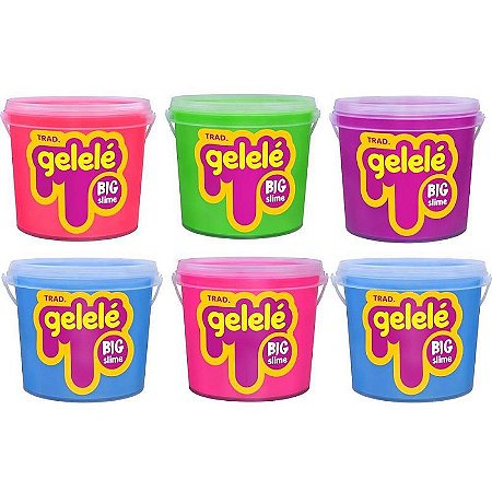 Slime Gelelé Big Tradicional Balde 1,5kg Caixa Com 6
