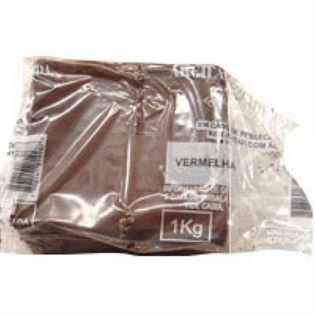 Argila Escolar Vermelha Para Modelagem - 14 Potes De 1kg Cada