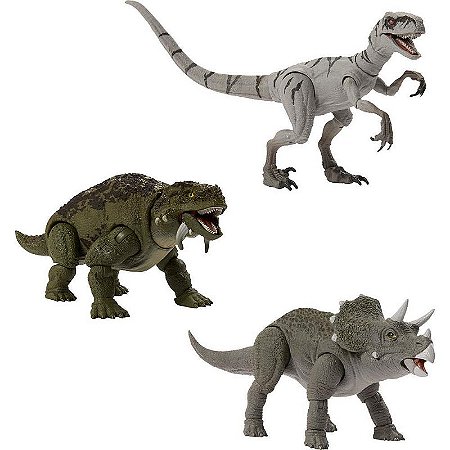 Boneco E Personagem Jurassic World Humanos E Dinossauro 9,5cm