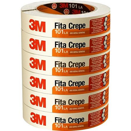 Fita Crepe Escolar 101 18mm X 50m - Pacote Com 06 Unidades