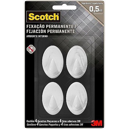 Gancho Plástico Scotch Plast. Extrema Peq. C/4 Blister