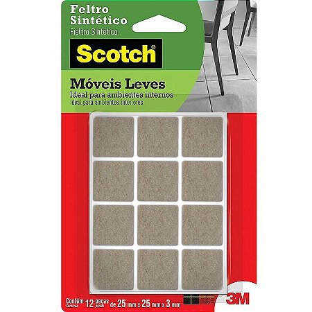 Anti-impacto E Segurança Feltro Adesivo Marrom P Quadrado 2,5cm – Blister Com 12 Unidades