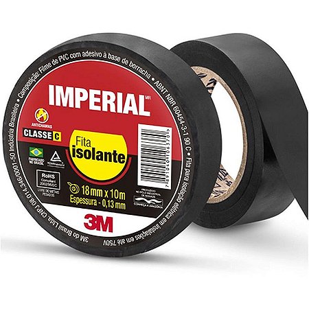 Fita Isolante Imperial Slim 18mm X 10m - Pacote Com 10