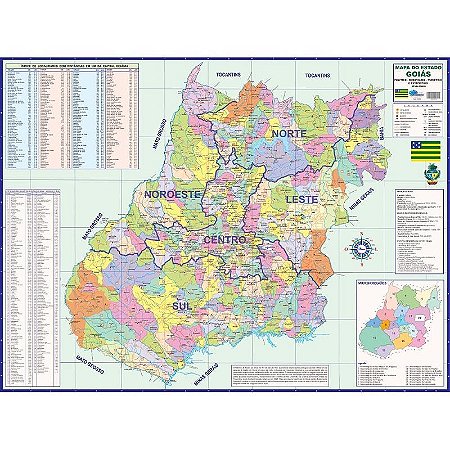 Mapa Periódico Estado De Goiás 120cm X 90cm Escolar E Político