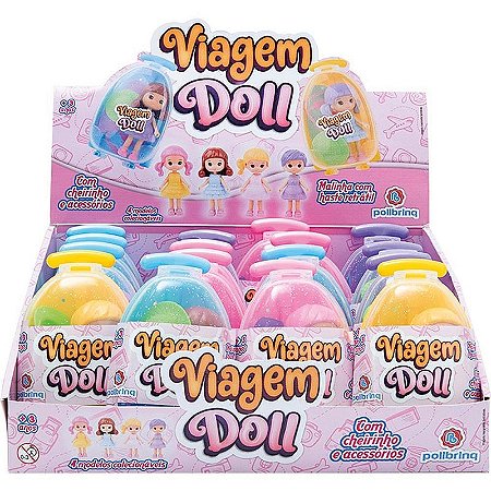Boneca Viagem Doll 9cm Com Cheirinho E Acessórios – Pacote Com 16 Unidades