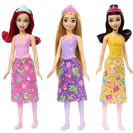 Boneca Disney Princesa Festa Fashion Com Saia E Tiara Removíveis