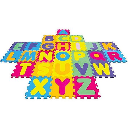 Brinquedo Pedagógico Eva Alfabeto 28x28 Cm 5mm Com 26 Peças