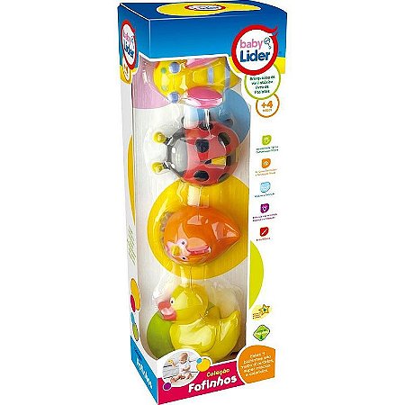 Brinquedo Para Bebê Coleção Fofinhos Bichos Do Campo - Caixa Com 04