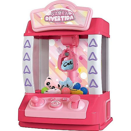 Brinquedo Mini Máquina De Garra Divertida Com Luz, Som E 10 Peças Inclusas