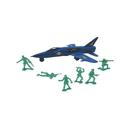 Miniatura Colecionável Forças Armadas Avião + 6 Figuras Sortidos