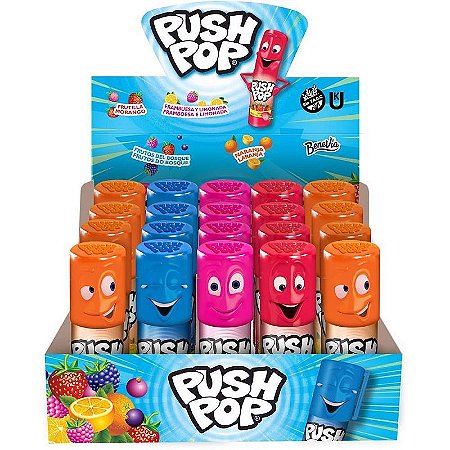 Doce Push Pop Tradicional - Display Com 20 Unidades