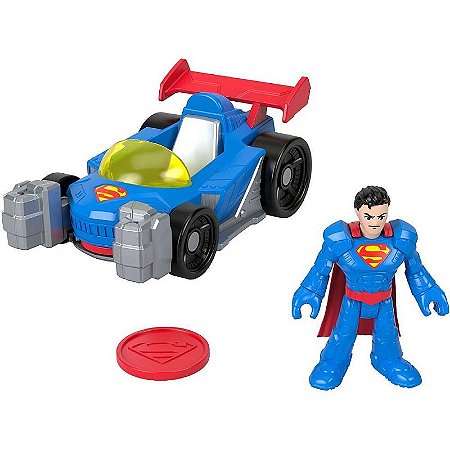 Imaginext Dc Super Friends Supermobile Com Lançador E Figura De Ação 7,6cm