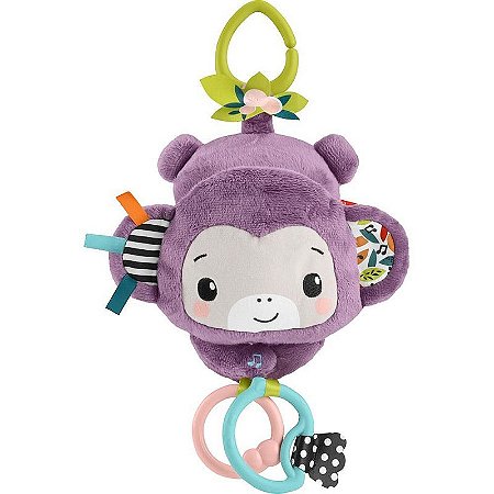 Fisher-price Newborn Toys Macaquinho Musical Para Carrinho Com Sons E Texturas