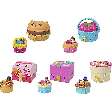 Polly Pocket Micro Reveal Comidinha Rápida Surpresa Com Veículo E Acessórios