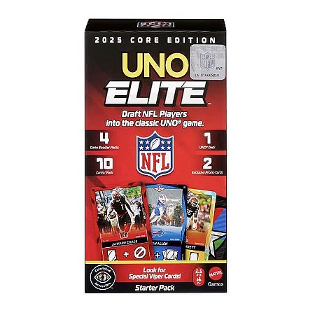 Uno Elite Nfl Starter Pack 2025 – Core Edition Com 154 Cartas Oficiais