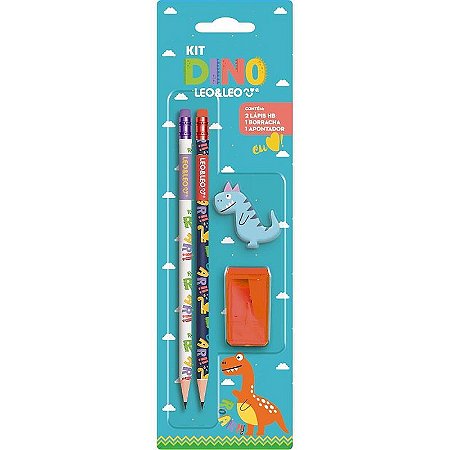 Kit Escolar Dino Hb Com 04 Peças