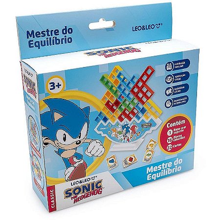 Jogo Diverso Sonic Mestre Do Equilíbrio Com Peças, Cartas E Suporte