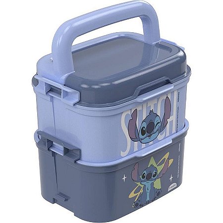 Marmita Stitch Mini Com Dois Compartimentos