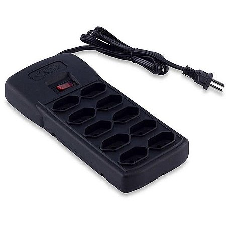 Filtro De Linha Com 10 Tomadas Proteção/adaptador 1,2m - Preto