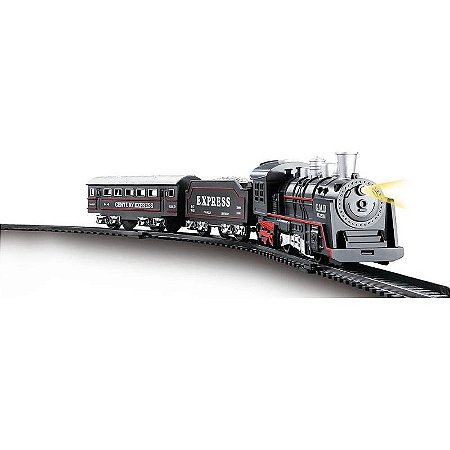 Pista Trem Locomotiva Com Luz E Som