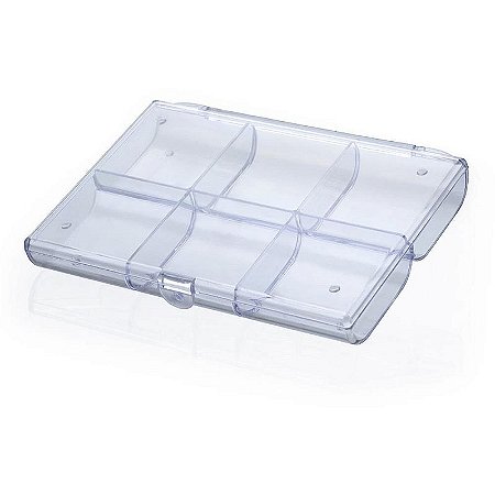 Organizador Caixa Com 6 Divisórias Cristal