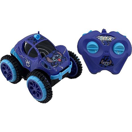 Carrinho Controle Remoto Stitch Space Roller Com Capotagem E Pilhas