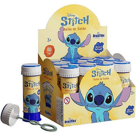 Bolha De Sabão Stitch 60ml Com Jogo Caixa Com 12 Unidades