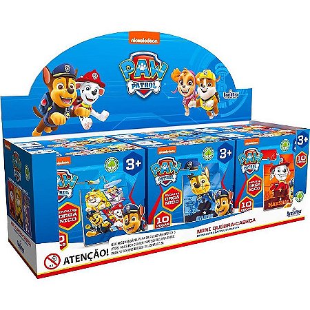 Quebra-cabeça De Madeira Patrulha Canina Mini 10 Peças - Display Com 6 Unidades