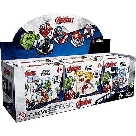 Quebra-cabeça Madeira Avengers Mini 10 Peças Dp.c/06