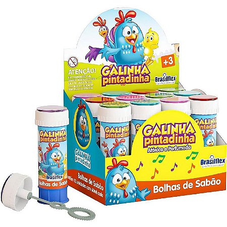 Bolha De Sabão Galinha Pintadinha - Bolha De Sabão Em Embalagem Plástica Muito Resistente Com Uma Linda Ilustração Em Co