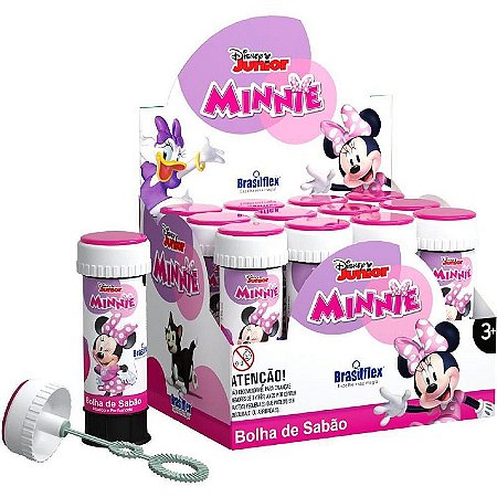Bolha De Sabão Minnie 60ml Com Jogo – Caixa Com 12 Unidades