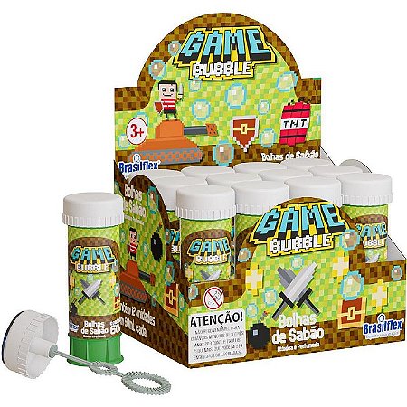 Bolha De Sabão Game 60ml, Caixa Com 12 Unidades