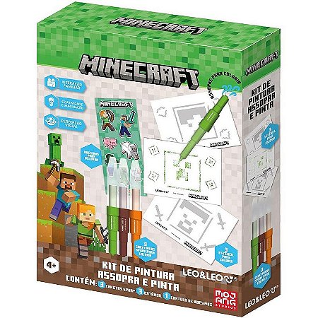 Brinquedo Para Colorir Minecraft Kit Pintura Assopra Kit