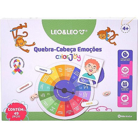 Quebra-cabeça Cartonado Color Joy Emocoes