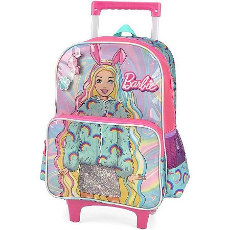 Mochila Infantil Com Rodinha Barbie Grande