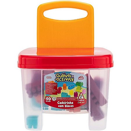 Brinquedo Para Montar Cadeira Com Blocos 40 Peças