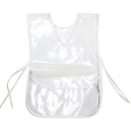 Avental Escolar Liso Cristal Grande 52x37cm Pacote Com 6